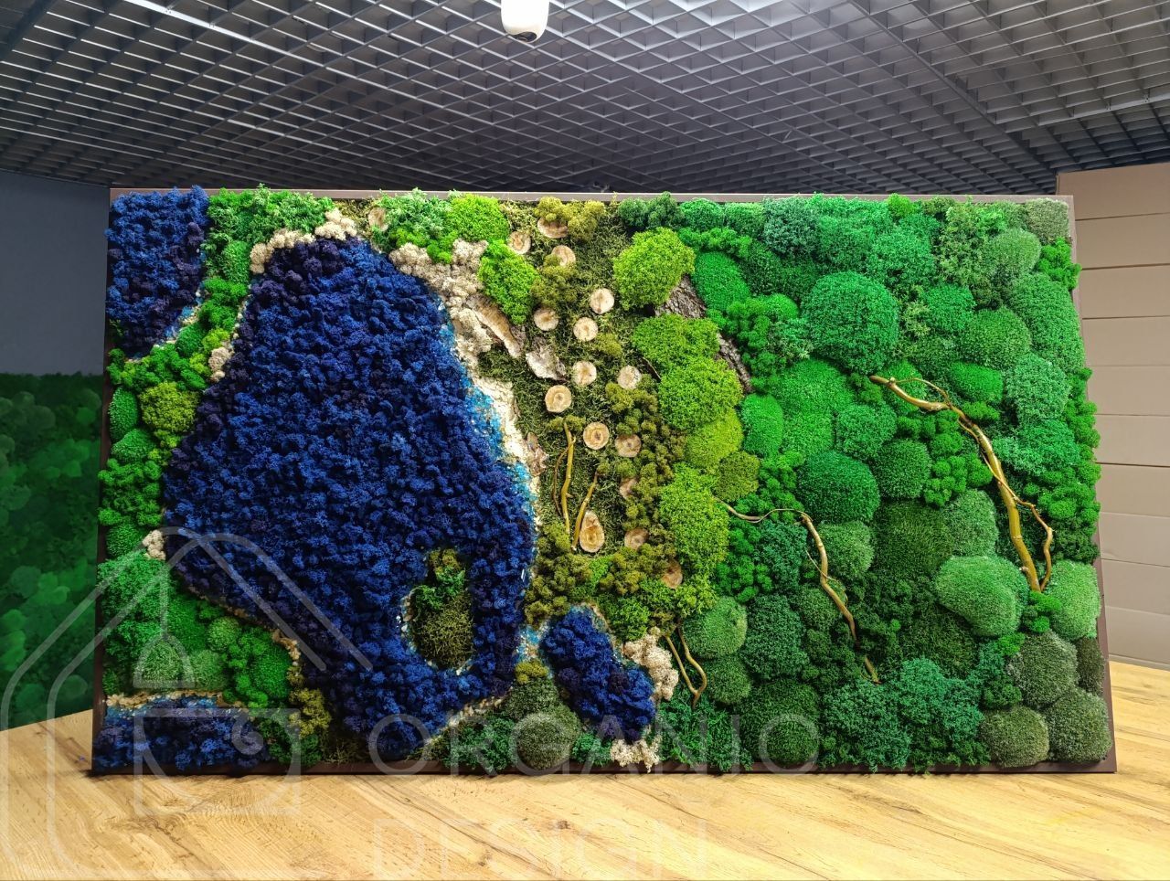 Preserved Moss and Bark Wall Art - 120x60 cm