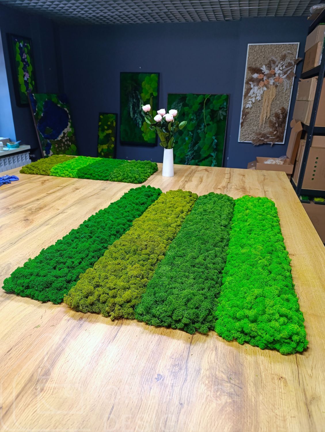 Акустическая Панель из Мха - Medium Green - 90x15 см