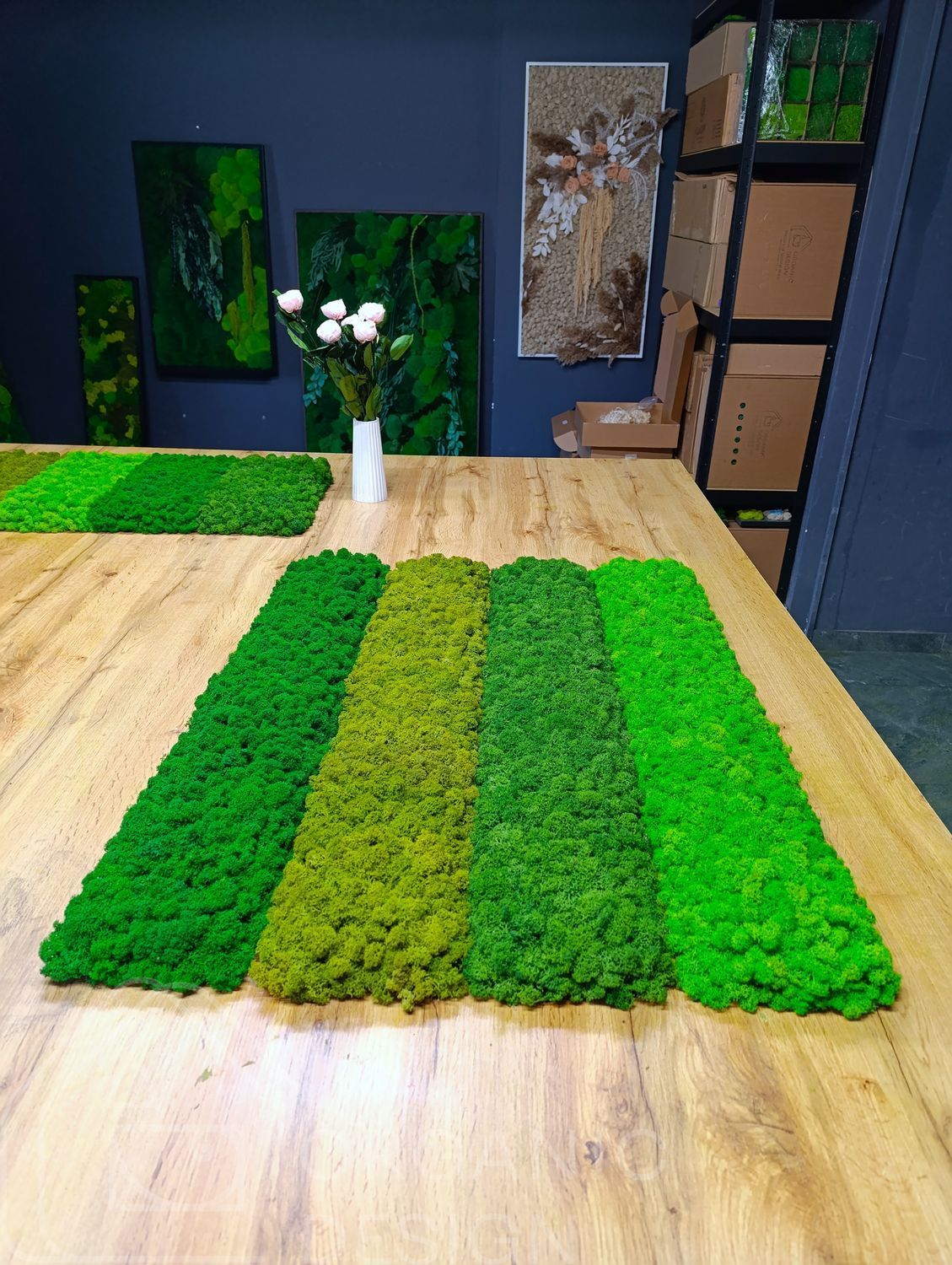 Акустическая Панель из Мха - Forest Green - 90x15 см