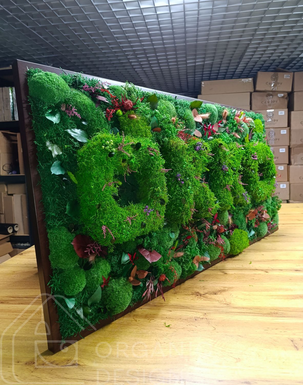 Логотип из Мха - 120x60 см - Декоративный Мох
