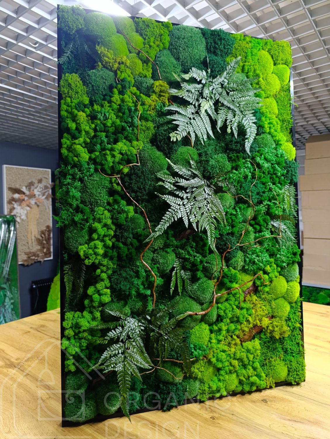 Moss Wall Art - 120x80 cm - Cushion Moss and Plants - 884