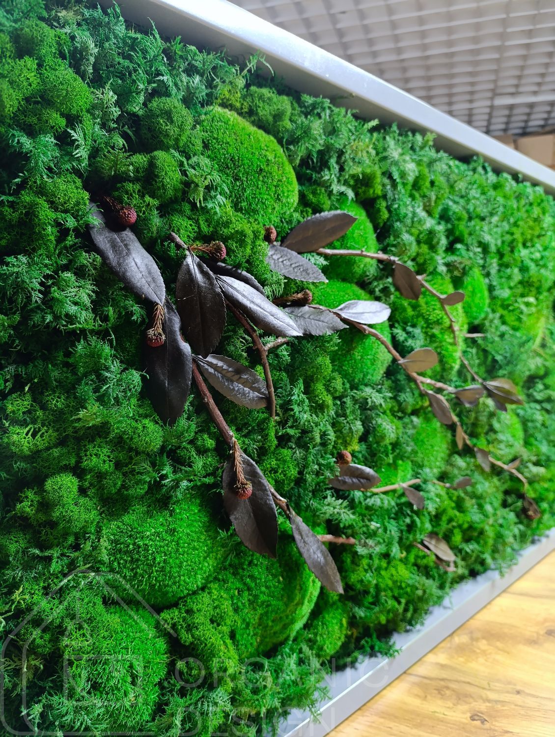 Moss Wall Art with Lighting - 160x60 cm - Reindeer Moss - 811
