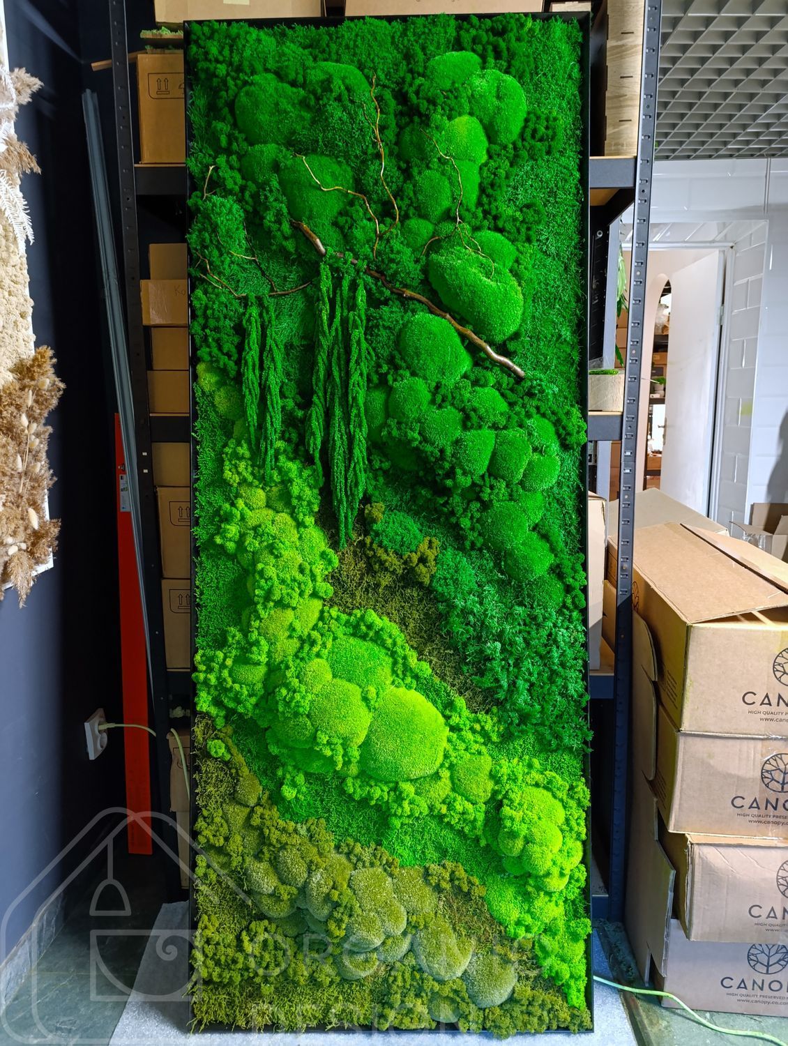 Moss Wall Art - 180x60 cm - Moss with 3D Effect
